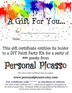 a gift certificate for someone to give