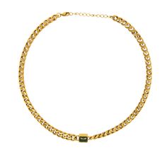 This stunning gold Cuban chain necklace is the perfect accessory to complete any look! It features a sparkling cubic zirconia charm that adds a touch of glamour and sophistication. The high-quality Cuban link chain is crafted to stand out. The Emily Necklace is perfect for understated elegance. Length: 16" + 2" extension Weight: 1.6 oz. Closure: Lobster claw Materials: 18K gold plated stainless steel & CZ / Allergy Information: Hypoallergenic *Hypoallergenic metals are less likely to cause skin Elegant Gold-plated Cuban Link Necklace, Gold-plated Cuban Link Chain Necklace, Gold-plated Yellow Gold Cuban Link Necklace, Luxury Gold-plated Cuban Link Necklace For Gift, Top Jewelry Trends, Gold-tone Cuban Link Metal Necklace, Cuban Link, Cuban Link Chain, Cuban Chain