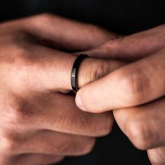 Add a touch of Black to your outfit with our Minimal Ring in Polished Black. Crafted to be worn on a day-to-day basis in complete relaxed everyday styles, or as a classy piece for the ultimate finishing touch. Our Minimal Ring comes in Polished Gold, Silver, Black & Rose Gold. SIZE: US Ring Sizing - 6, 7, 8, 9, 10, 11, 12 Sleek Black Everyday Jewelry, Minimalist Matte Black Jewelry For Gifts, Minimalist Matte Black Jewelry Gift, Minimalist Adjustable Black Rings, Adjustable Black Rings For Everyday Wear, Black Ring For Men, Mens Black Ring, Slim Ring, Mens Rings Fashion