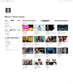 Movies and Series Library Notion Template Library Notion, Movie Calendar, Tv Series Tracker, Section Plan, Movie Tracker, Student Dashboard, Journal App, Movie To Watch List, Cinema Experience