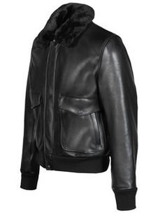 Leather Jackets for Men - Schott NYC Luxury Collared Leather Jacket For Winter, Classic Aviator Leather Jacket With Padded Collar, Classic Collared Biker Jacket For Winter, Classic Leather Jacket With Faux Fur Trim, Classic Fitted Leather Jacket With Faux Fur Lining, Leather Jackets For Men, Leather Flight Jacket, Jackets For Men, Flight Jacket