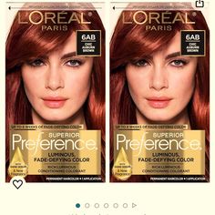 L’oral Hair Color 6ab Forever Rouge. Two Brand New Boxes Loreal Hair Dye, Dark Ginger Hair, Dark Auburn Hair, Gel Hair, Box Dye, Auburn Brown, Dyed Red Hair, Hair Dyes, Hair Color Auburn