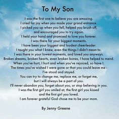 the poem to my son on a blue sky background