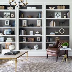 the instagram page on instagram shows an image of a living room with bookshelves