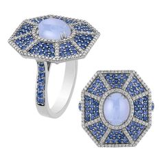 Goshwara Octagon Blue Chalcedony With Sapphire And Diamond Ring For Sale at 1stDibs Octagon Ring, Expensive Jewelry Luxury, Sapphire And Diamond Ring, Expensive Jewelry, Sapphire Diamond Ring, Modern Ring, Blue Chalcedony, Sapphire Diamond, Modern Jewelry