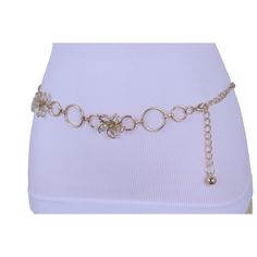 Style : Fashion Style Look / High Waist Or Hip Condition : Brand New Color : Gold Metal Chain Links Waistband And Charms + Silver Clear Rhinestones Beads Size: One Size Belt Small - Large Waist Size: About 25" - 43" Belt Width : About 1 3/8" Very Special Fashionable Belt Brand New Trendy Women Stylish Waistband Spring Summer Collection Ladies Fashion Sexy Belt - Day Or Night Classic Look Or Party Time Brand New Sexy Fun And Edgy Fashion Special And Unique Stylish Belt Ladies Fashion Fancy Casual Elegant Adjustable Chain Belt For Summer, Gold Chain Belt For Party In Spring, Chic Gold Chain Belt For Spring, Elegant Spring Chain Belt With Chain Strap, Elegant Chain Strap Belt For Spring, Chic Spring Chain Belt, Trendy Spring Chain Belt For Party, Trendy Spring Party Chain Belt, Fun Belts