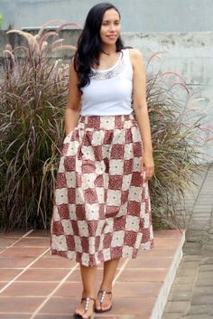 Brown Batik Skirt Lotus Skirt Fruit Skirt Sarung Skirt - Etsy Indonesia Bohemian Long Sarong With Batik Print, Bohemian Long Wrap Skirt With Batik Print, Traditional Tiered Wrap Skirt With Lining, Traditional Flared Maxi Skirt, Traditional Relaxed Flared Maxi Skirt, Traditional Relaxed Fit Flared Maxi Skirt, Summer Bohemian Skirt With Traditional Patterns, Traditional Relaxed Maxi Skirt With Lining, Traditional Relaxed Lined Maxi Skirt