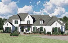 this is an artist's rendering of the front elevation of these european house plans