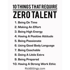 the ten things that require zero talent