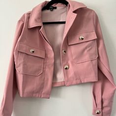 Never Worn Lulus Pink Shacket Size S Cute Winter Coats Pink, Pink Jackets For Women, Pink Cropped Outerwear For Work, Cropped Pink Outerwear For Work, Chic Pink Cropped Outerwear, Chic Cropped Pink Outerwear, Trendy Pink Cropped Outerwear, Trendy Cropped Pink Outerwear, Pink Cropped Outerwear For Fall