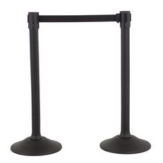 two black metal poles on white background