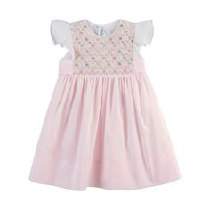 Meet an oh-so-sweet outfit for your little girl this spring - a timeless, hand-smocked dress that will melt your heart! This beauty features the most intricate hand-made embroidery over a smocked bodice, with a light, airy fabric that is just for Easter, her birthday photos, or any day of spring! Sizes 12m - 4T tie with a sash. Easter Smocked Dress, Baby Boy Gowns, Baby Easter Outfit, Hand Smocked Dress, Special Occasion Gowns, Pink Flower Girl Dresses, Smocked Dresses, Girls Smock