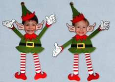 "This is such a fun craft to do with your kids and a great decor item for your home as well. I made this pattern for my grandsons several years ago and we still enjoy putting up our little elves every Christmas. I printed mine directly on colored card stock, however you could use the pattern with felt. You will have to be able to print pictures of your \"Elf\" faces. If you think you might have trouble with that just take your image to a print shop like Staples or Office max and I am sure they w Christmas Elfs, Elf Crafts, Elf Yourself, Recipes Family, December Christmas, Christmas Elves, Christmas Decorations For Kids, Recipes Appetizers, Christmas School