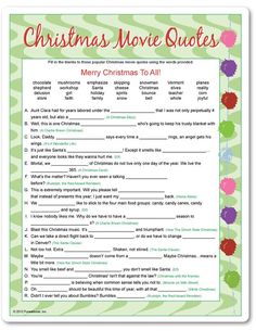 christmas movie quotes for kids and adults to use in the classroom or on the wall