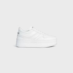 BLOCK SNEAKERS WITH WEDGE OUTSOLE IN CALFSKIN OPTIC WHITE 890 USD Fragrance Bottle, Plastic Shoes, Leather Cuts, Formal Style, Saint Tropez, Natural Leather, Luxury Handbags, White Sneaker, Elegant Style