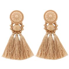 PRICES MAY VARY. Thread tassel earring featuring Discover subtle drop earrings and chandelier dangles, everyday hoops and polished beads Beaded Hoops Earring is made of soft thread,plastic beads and alloy , soft comfortable, allergy free and colorfast This tassel drop dangle earring is about 4.0" (10.1cm) length, very cute. It weights only about 0.8oz for a pair earring, light and comfortable for women wear. This fashion tassel earring is Bohemia style, very popular with women and girls,give you Gatsby Earrings, Tassel Chandelier, Brown Jewelry, Crescent Moon Earrings, Cartilage Earrings Hoop, Ashes Jewelry, Feather Headband, Tassels Fashion, Cz Earrings