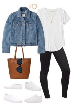 Outfits With Jean Jacket Summer, Neutral Winter Outfit Casual, Black Leggings With Denim Jacket, Denim Jacket Leggings Outfit, Leggings Denim Jacket Outfit, Soccer Moms Outfit, Fall Soccer Mom Outfits, Mom Outfits Leggings, Leggings And Jean Jacket Outfit