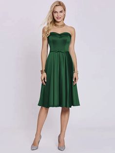 A-Line Minimalist Elegant Engagement Cocktail Party Dress Strapless Sleeveless Knee Length Satin with Bow(s) Pleats#cocktail dresses Strapless Sleeveless Dress With Fitted Bodice For Prom, Strapless Sleeveless Dress For Prom, Elegant Green Strapless Dress For Banquet, Green Strapless Evening Dress For Banquet, Fitted Strapless Bridesmaid Sleeveless Dress, Fitted Strapless Sleeveless Bridesmaid Dress, Fitted Strapless Sleeveless Dress For Bridesmaids, Stretch Strapless Sleeveless Evening Dress, Stretch Strapless Sleeveless Dress For Evening