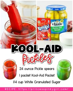 kool aid pickles in jars with text overlay