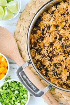 the food is prepared and ready to be cooked in the pot on the stove top