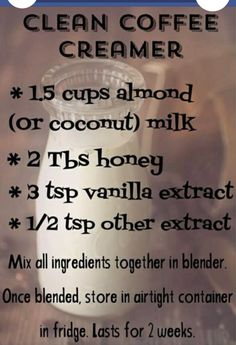 a recipe for homemade creamer with instructions on how to make it