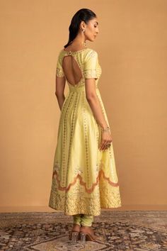 Mint green anarkali with gota work and organza patchwork embroidery. Paired with coordinating churidar and dupatta. - Aza Fashions Pista Green Kundan Anarkali Set For Navratri, Yellow Anarkali Set With Chikankari Embroidery For Reception, Pista Green Anarkali Traditional Wear In Kundan, Fitted Pista Green Dress With Gota Work, Pista Green Art Silk Dress With Cutdana, Fitted Pista Green Anarkali Set In Dola Silk, Pista Green Anarkali Set With Pallu And Kundan, Pista Green Anarkali Set With Kundan And Pallu, Pista Green Kundan Anarkali Set With Pallu