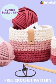 the knitting kit is ready to be knitted in pink, white and red colors