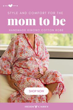 Style and comfort for the mom to be. Shop Floral Kimono Robes by Heidi Carey. Pink Floral Print Sleepwear For Lounging, Feminine Floral Print Sleepwear For Lounging, Pink Robe For Sleep And Spring Season, Pink Robe For Spring Sleepwear, Pink Feminine Robe For Sleepover, Feminine Pink Robe For Sleepover, Feminine Floral Print Robe For Loungewear, Feminine Long Sleeve Robe For Home, Feminine Long Sleeve Home Robe