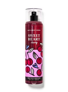 What it does: scents your skin with a mist that's super layerable. Sweetheart Cherry Bath And Body Works, Body Mist Bath And Body Works, Cherry Bath And Body Works, Bath And Body Works Aesthetic, Perfume Bath And Body Works, Bath And Body Works Spray, Cherry Perfume, Cherry Pistachio, Bath And Body Works Lotion