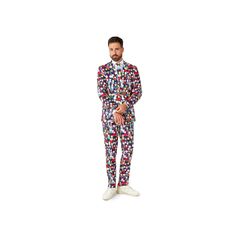 Covered in iconic citizens, this Men's OppoSuits Modern-Fit 3-pc. South Park Novelty Suit & Tie Set is sure to get you compliments. Covered in iconic citizens, this Men's OppoSuits Modern-Fit 3-pc. South Park Novelty Suit & Tie Set is sure to get you compliments. FEATURES 3-pc. set includes: jacket, pants & tie Button closure Cuffed Long sleeve Button fly Jacket: 3 pockets, pants: 4 pocketsFIT & SIZING Modern fitFABRIC & CARE Polyester Machine wash Imported Size: 38 - Regular. Color: Multicolor. Multicolor Fitted Suits For Formal Occasions, Multicolor Fitted Formal Suits, Fitted Multicolor Suits For Party, Multicolor Fitted Notch Lapel Blazer, Fitted Multicolor Pantsuit For Workwear, Suit Tie, Pockets Pants, Tie Set, Suit And Tie