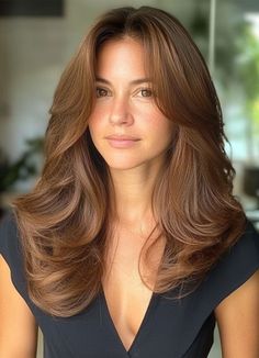 Hair Muse, Rich Brunette, Blonde Layers, Brown Hair Looks, Brunette Color, Spring Hair Color, Long Layered Haircuts, How To Style Bangs, Spring Hairstyles