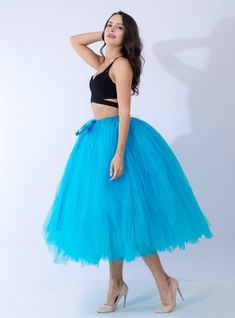 Great for Stage performance, 50's Concert, Halloween, Cosplay costume, Outfit, Make-up prom and other special events. Middle Skirt, Gauze Skirts, Tutu Skirts, Mid Skirt, Layered Tulle Skirt, Tulle Tutu Skirt, Prom Dresses Sleeveless, Blue Tulle, Tulle Tutu