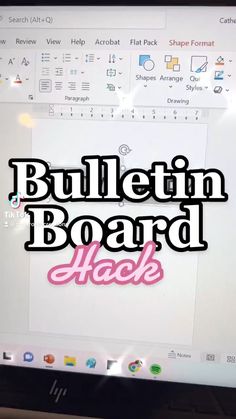 a computer screen with the words bulletin board hack on it's left hand side