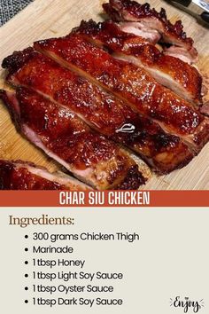 Health Chicken Recipes, Char Siu Chicken, Kecap Manis, Char Siu, Grandmas Recipes, Chinese Dishes, Chinese Cooking, Hoisin Sauce