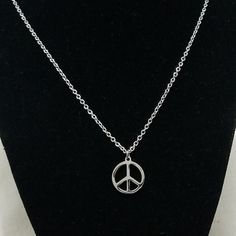 Stainless Steel Peace & Love Pendant *Stainless Steel *Necklace Length 60cm *Pendant Size 16mm *Brand New *Unisex Free People Necklace, Origami Owl Charms, Vintage Rhinestone Necklace, Layered Pearl Necklace, Big Necklace, Choker Collar Necklace, Blue Beaded Necklace, Rhinestone Choker Necklace, Long Silver Necklace