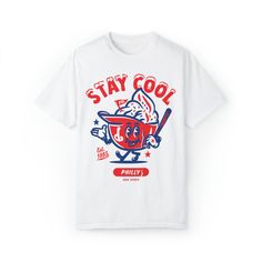 Stay Cool in Philly this summer with these soft serve tees! Enjoy this tasty ballpark treat at the games or around the city. Available in White, Ivory Watermelon Ice. Comfort Colors garment-dyed t-shirt, soft-washed and extra cozy with a relaxed fit. .: 100% ring-spun cotton .: Medium fabric (6.1 oz/yd² (206.8 g/m .: Relaxed fit .: Sewn-in twill label Streetwear Graphic T-shirt For Baseball Season, White T-shirt For Summer Fan Gear, White Graphic T-shirt For Baseball Season, White Graphic Print T-shirt For Baseball Season, White Screen Print T-shirt For Baseball Season, Summer Sports Fan Cotton T-shirt, Summer Cotton Sports Fan T-shirt, Cotton Sports Fan T-shirt For Summer, Summer Sports Fan T-shirt For Fan Merchandise