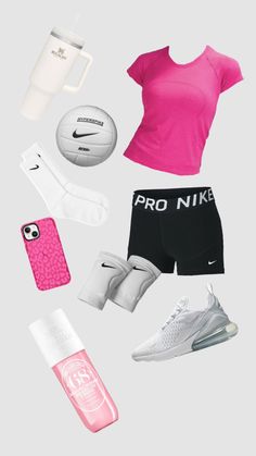 #volleyballgirls Cute Volleyball Outfits For Practice, Cute Volleyball Practice Outfits, Volly Ball Clothes, Volley Ball Practice Outfits, Volleyball Fits Preppy, Vollyball Outfits, Excersise Outfits, Basketball Game Outfit Women, Freshman Outfits