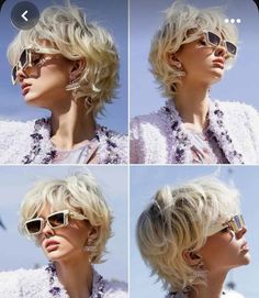 Short Bleached Hair, Short Blonde Haircuts, Pixie Haircut For Thick Hair, Growing Out Short Hair Styles, Short Hair Undercut, Blonde Pixie Haircut, Short Choppy Hair