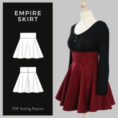 the empire skirt sewing pattern is shown