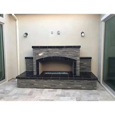 Outdoor Fireplace LP or Nat Gas and Fire-Glass Burner Insert Absolute Black Granite, Outdoor Gas Fireplace, Fire Features, Wood Bar Stools, Fire Glass, Black Granite, Fireplace Wall, Outdoor Grill, Outdoor Fireplace