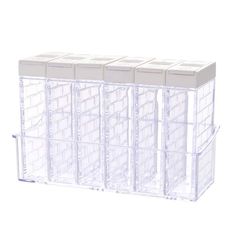 clear plastic storage bins with dividers on each side