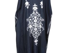 Boho Kaftans Caftan Maxi Dresses Skirts Cotton by BohemianIndiChic Boho Kaftans, Ladies Caftan, Sari Skirt, Bohemian Chic Fashion, Beautiful Floral Dresses, Maxi Skirt Dress, Destroyed Denim, Indian Sari, Caftan Dress