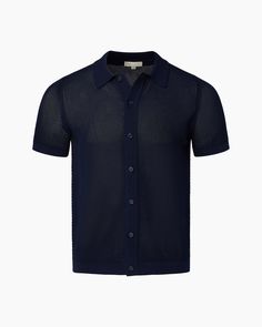 Deep Navy Fitted Textured Knit Button-up Top, Summer Button-up Tops In Textured Knit, Spring Knit Collared Shirt, Spring Collared Knit Shirt, Relaxed Fit Knit Collared Shirt, Summer Knit Collared Shirt, Summer Collared Knit Shirt, Knit Button Up Shirt, Cotton Texture