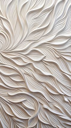 an intricately designed wall with wavy white paper on it's sides and bottom