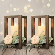 PRICES MAY VARY. Rustic Farmhouse Wedding Wooden Lanterns, Size: W 5.5“x H 10.6", Package include: 2 x wood lantern, perfect for wedding table decoration. PLEASE NOTE: candles and flowers are not included. ***No ASSEMBLY REQUIRED, MORE STABLE*** Rustic yet beautiful, these lanterns are the perfect centerpiece to your table or one on each end of your mantle or entry table. They also make cozy night lights when placed on a nightstand or other bedroom furniture These lanterns are favorites for wedd Farmhouse Wedding Decor, Wedding Lantern, Rustic Wedding Table Decor, Wedding Table Decoration