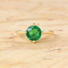 AAA Round Emerald Emerald wedding ring for women, Minimalist ring, Anniversary gift, Statement ring, Engagement ring, Purpose ring, Promise ring, Gift for her. Gemstone - Lab Crown Emerald    Material - 925 Sterling silver, Gold filled Style - Minimalist  Stone shape - Round  Ring Weight - 1.73 G Stone Size - 7 MM Approx  Shipping service - Free world wide shipping service  Handmade item If you want more ring matching this ring then you can visit our shop now just click the link visit now - https://www.etsy.com/shop/ArtisticGoodsJewelry?ref=seller-platform-mcnav Thanks for visit our store Crown Emerald, Round Emerald Ring, Emerald Gold Ring, Emerald Wedding Rings, Ring Matching, Emerald Wedding, May Birthstone, Minimalist Ring, Round Rings