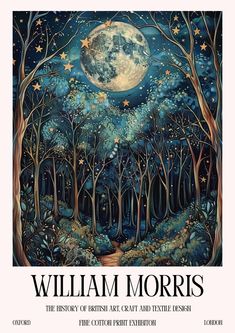 the cover of william morris's book, where stars are falling from the sky