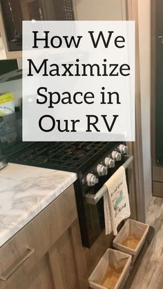 a stove top oven sitting inside of a kitchen next to a microwave and countertop