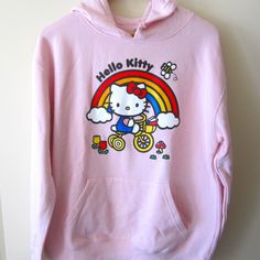 - Brand New Without Tags - Size: M Or L - Hodded Sweat Shirt - 60% Cotton, 40% Polyester Kuromi Clothes, Sanrio Clothing, Sanrio Pink, Ride Bicycle, Hello Kitty Sanrio, Pastel Fashion, Little Twin Stars, Colorful Hoodies, Sweat Shirt