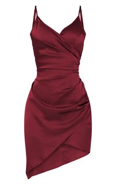 Satin Wrap Dress Short, Party Dress Classy, Satin Wrap Dress, Wrap Dress Short, Short Homecoming Dress, Dress Shapes, Homecoming Dress